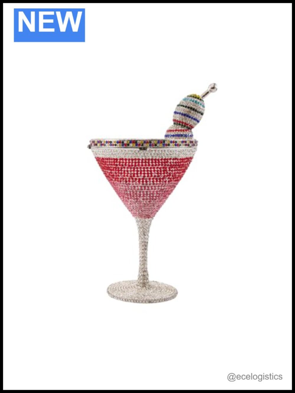 Crystal Goblet Evening Bag Rhinestone Clutch Bridal Handbag with Chain Strap -